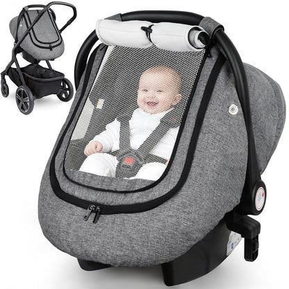 Car Seat Cover Baby, Infant Carseat Canopy for Winter Cold Weather