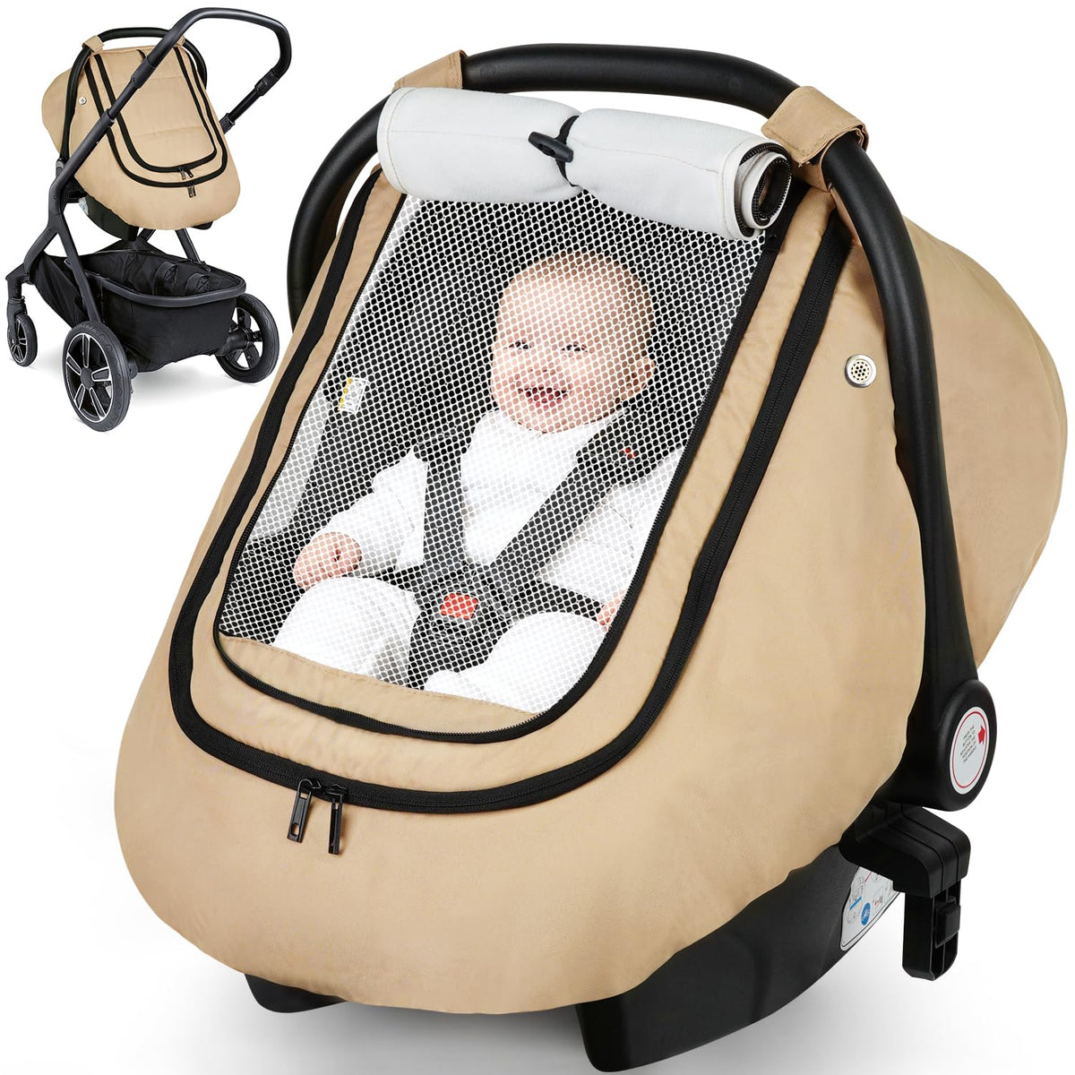 Car Seat Cover Baby, Infant Carseat Canopy for Winter Cold Weather