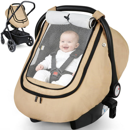 Car Seat Cover Baby, Infant Carseat Canopy for Winter Cold Weather