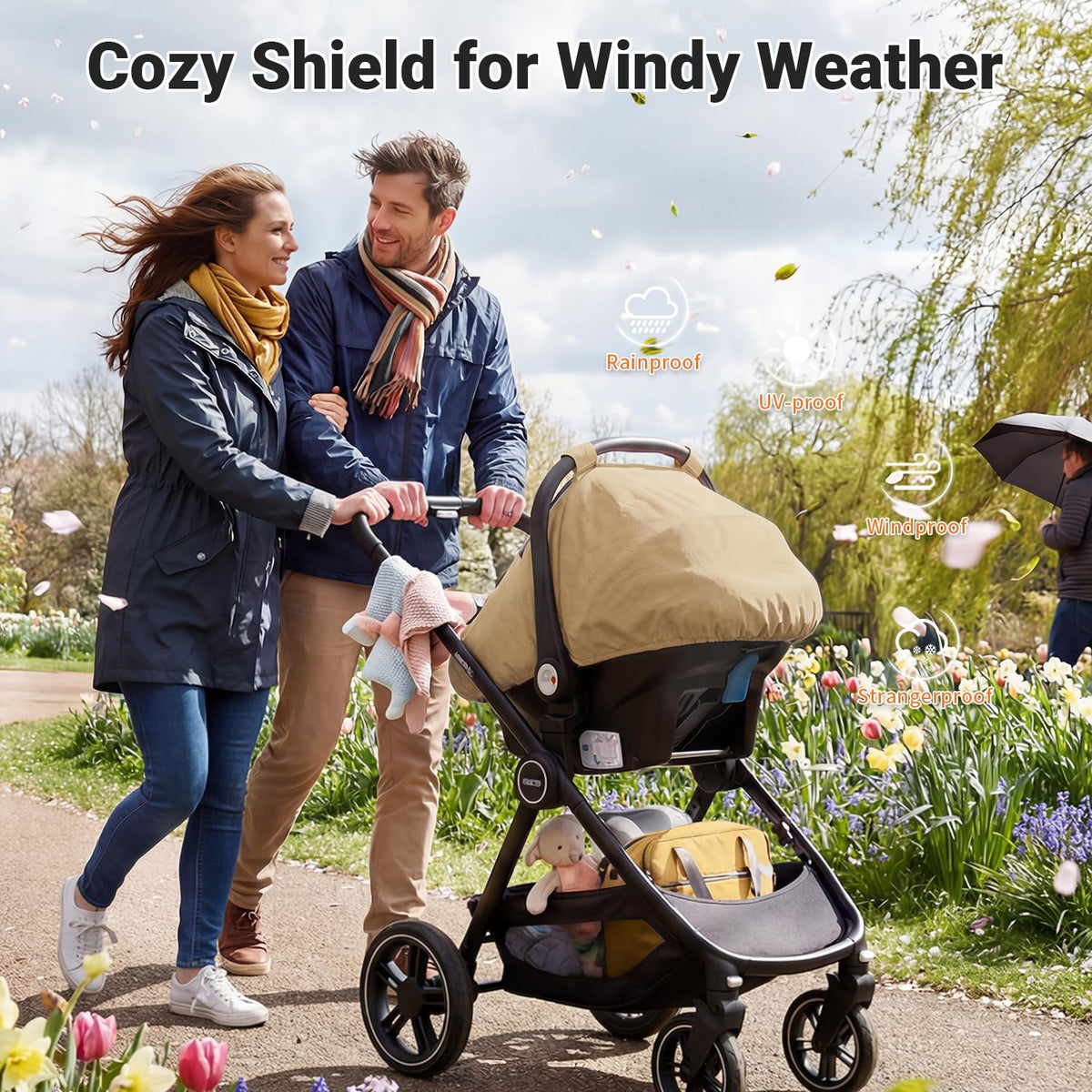 Car Seat Cover Baby, Infant Carseat Canopy for Winter Cold Weather