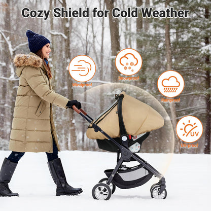 Car Seat Cover Baby, Infant Carseat Canopy for Winter Cold Weather