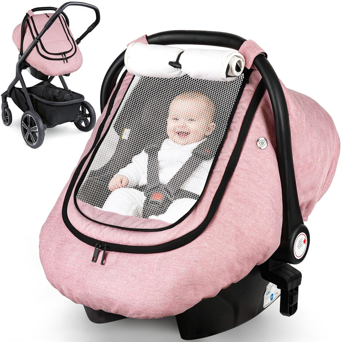Car Seat Cover Baby, Infant Carseat Canopy for Winter Cold Weather