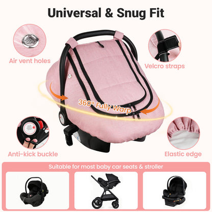 Car Seat Cover Baby, Infant Carseat Canopy for Winter Cold Weather