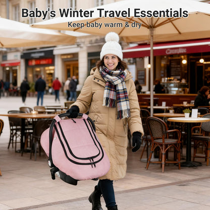 Car Seat Cover Baby, Infant Carseat Canopy for Winter Cold Weather