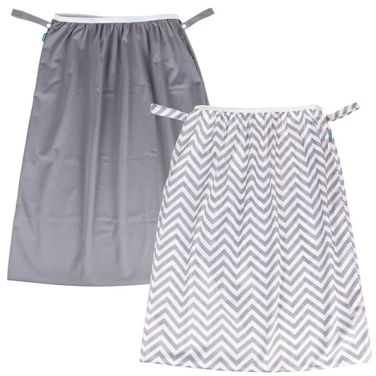 2 Pack Pail Liner for Cloth Diaper, Gray Chevron+Slate
