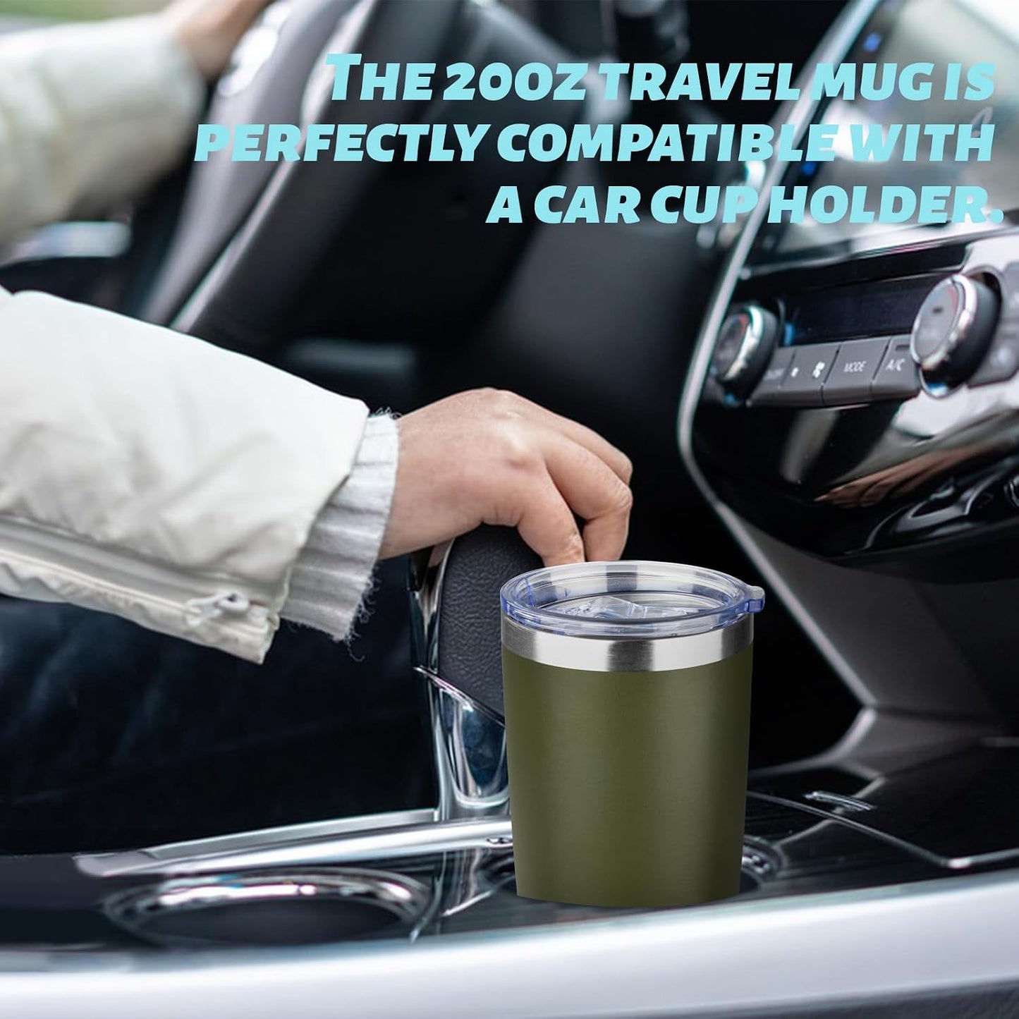 20oz Tumbler with Straw and Brush, Stainless Steel Vacuum Insulated tumbler, Double Wall Insulated Coffee Tumbler for Outdoor, Home, Travel,Office (Matcha Green,1pcs)