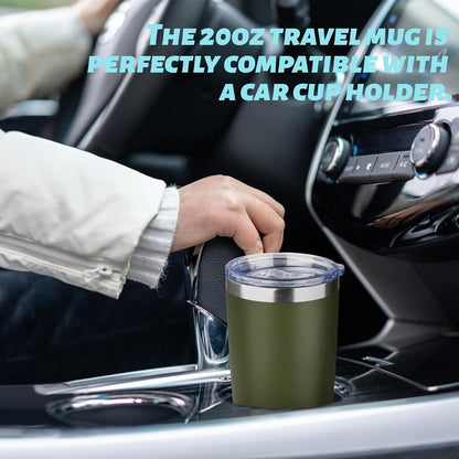 20oz Tumbler with Straw and Brush, Stainless Steel Vacuum Insulated tumbler, Double Wall Insulated Coffee Tumbler for Outdoor, Home, Travel,Office (Matcha Green,1pcs)