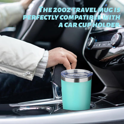 20oz Tumbler with Straw and Brush, Stainless Steel Vacuum Insulated tumbler, Double Wall Insulated Coffee Tumbler for Outdoor, Home, Travel,Office (Matcha Green,1pcs)