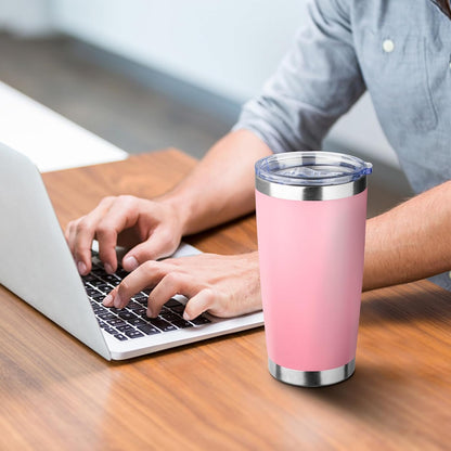 20oz Tumbler with Straw and Brush, Stainless Steel Vacuum Insulated tumbler, Double Wall Insulated Coffee Tumbler for Outdoor, Home, Travel,Office (Matcha Green,1pcs)