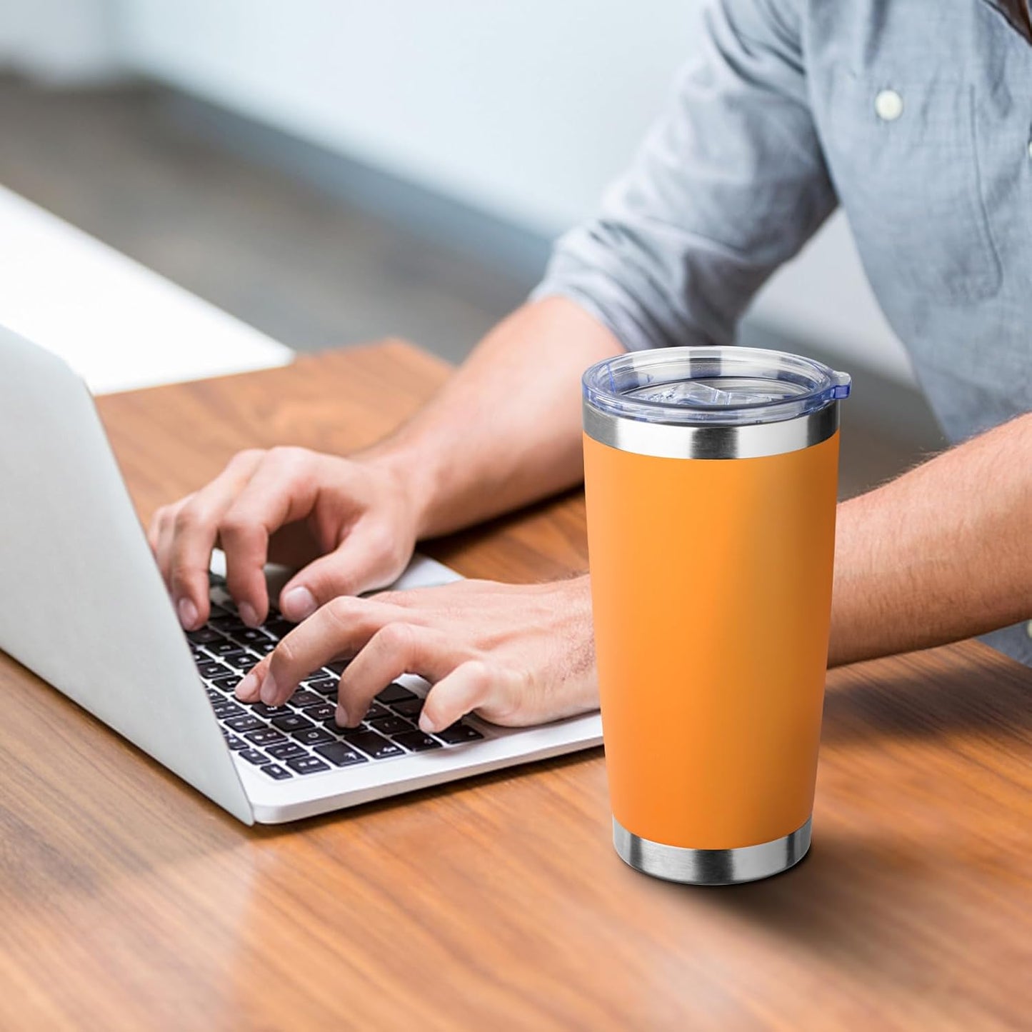 20oz Tumbler with Straw and Brush, Stainless Steel Vacuum Insulated tumbler, Double Wall Insulated Coffee Tumbler for Outdoor, Home, Travel,Office (Matcha Green,1pcs)
