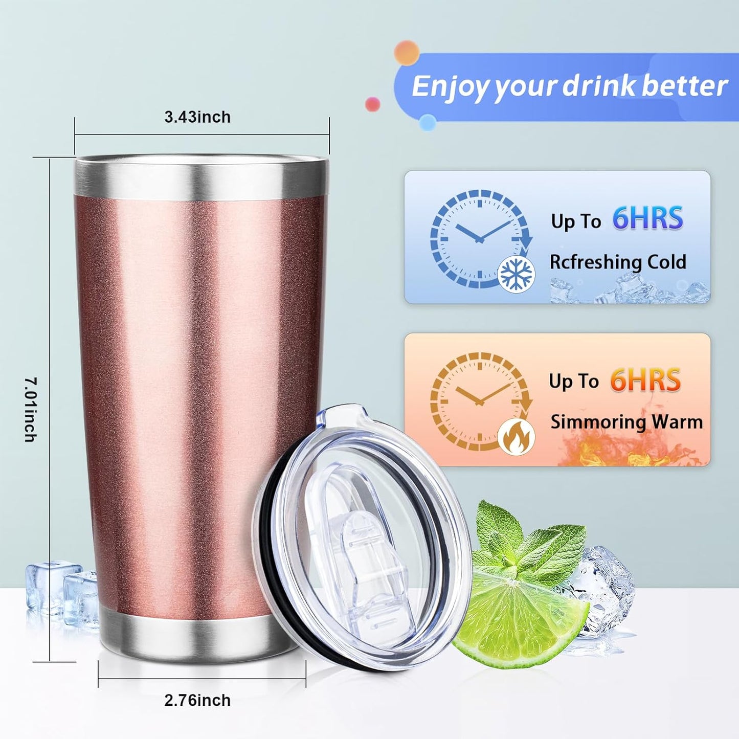 20oz Tumbler with Straw and Brush, Stainless Steel Vacuum Insulated tumbler, Double Wall Insulated Coffee Tumbler for Outdoor, Home, Travel,Office (Matcha Green,1pcs)