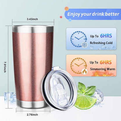 20oz Tumbler with Straw and Brush, Stainless Steel Vacuum Insulated tumbler, Double Wall Insulated Coffee Tumbler for Outdoor, Home, Travel,Office (Matcha Green,1pcs)