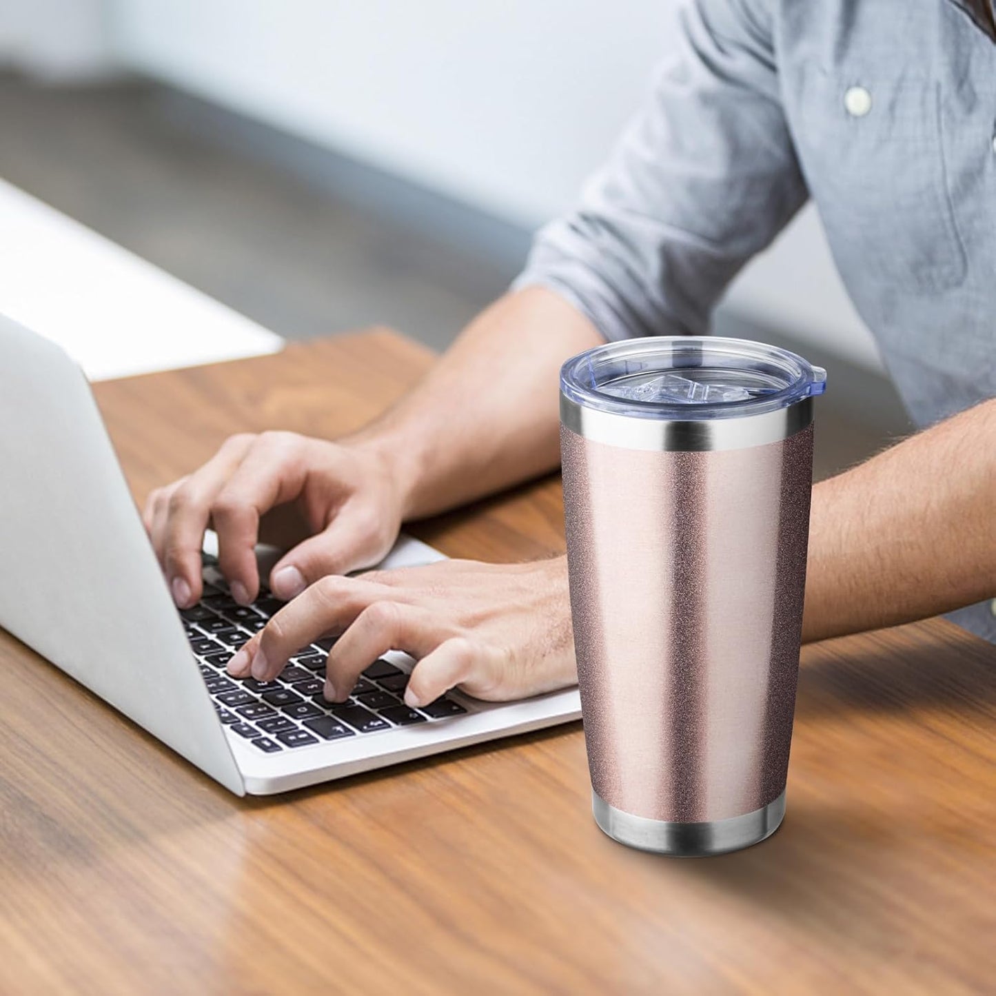 20oz Tumbler with Straw and Brush, Stainless Steel Vacuum Insulated tumbler, Double Wall Insulated Coffee Tumbler for Outdoor, Home, Travel,Office (Matcha Green,1pcs)