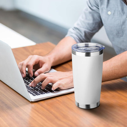 20oz Tumbler with Straw and Brush, Stainless Steel Vacuum Insulated tumbler, Double Wall Insulated Coffee Tumbler for Outdoor, Home, Travel,Office (Matcha Green,1pcs)