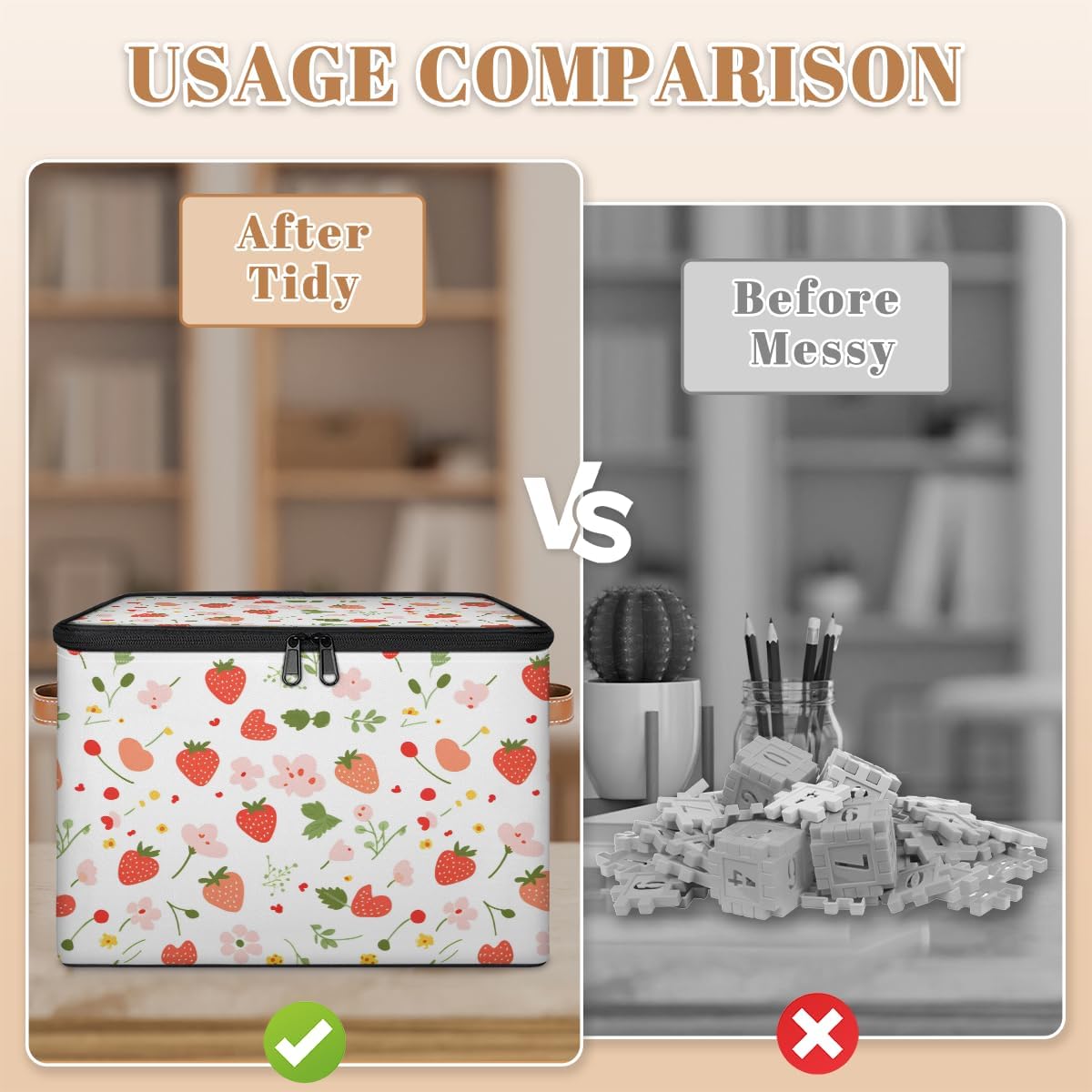 Building Block Storage Basket Collapsible Storage Bins with Lids Canvas Cube Storage Organizer Kid Toys Closet Organizer for Bedroom Bathroom