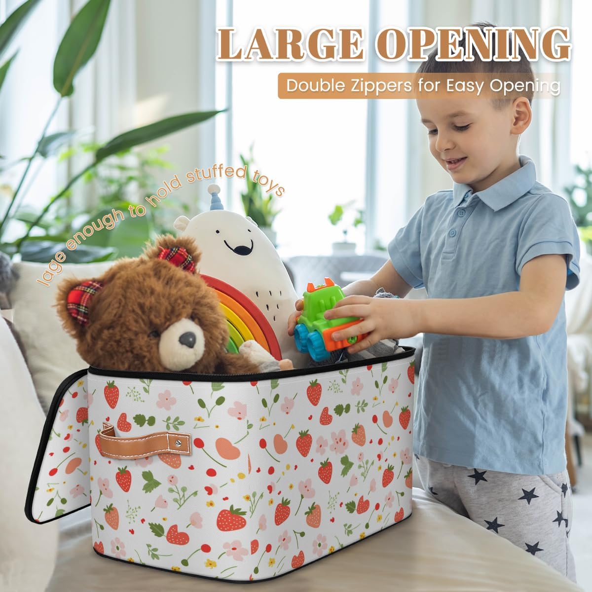 Building Block Storage Basket Collapsible Storage Bins with Lids Canvas Cube Storage Organizer Kid Toys Closet Organizer for Bedroom Bathroom