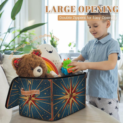 Building Block Storage Basket Collapsible Storage Bins with Lids Canvas Cube Storage Organizer Kid Toys Closet Organizer for Bedroom Bathroom