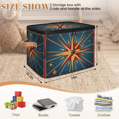 Building Block Storage Basket Collapsible Storage Bins with Lids Canvas Cube Storage Organizer Kid Toys Closet Organizer for Bedroom Bathroom