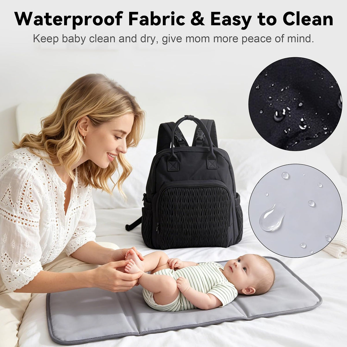 Large Capacity Diaper Bag Backpack with Insulated Pockets,Black