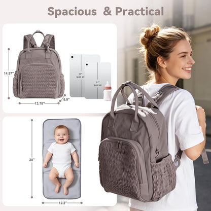 Large Capacity Diaper Bag Backpack with Insulated Pockets,Black