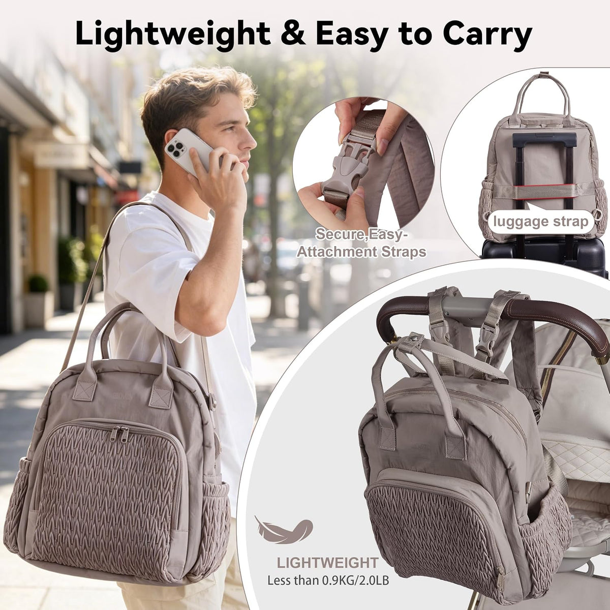 Large Capacity Diaper Bag Backpack with Insulated Pockets,Black