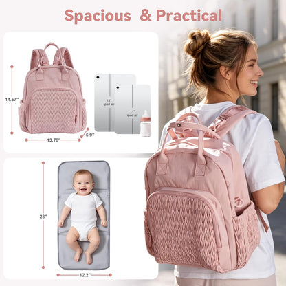 Large Capacity Diaper Bag Backpack with Insulated Pockets,Black