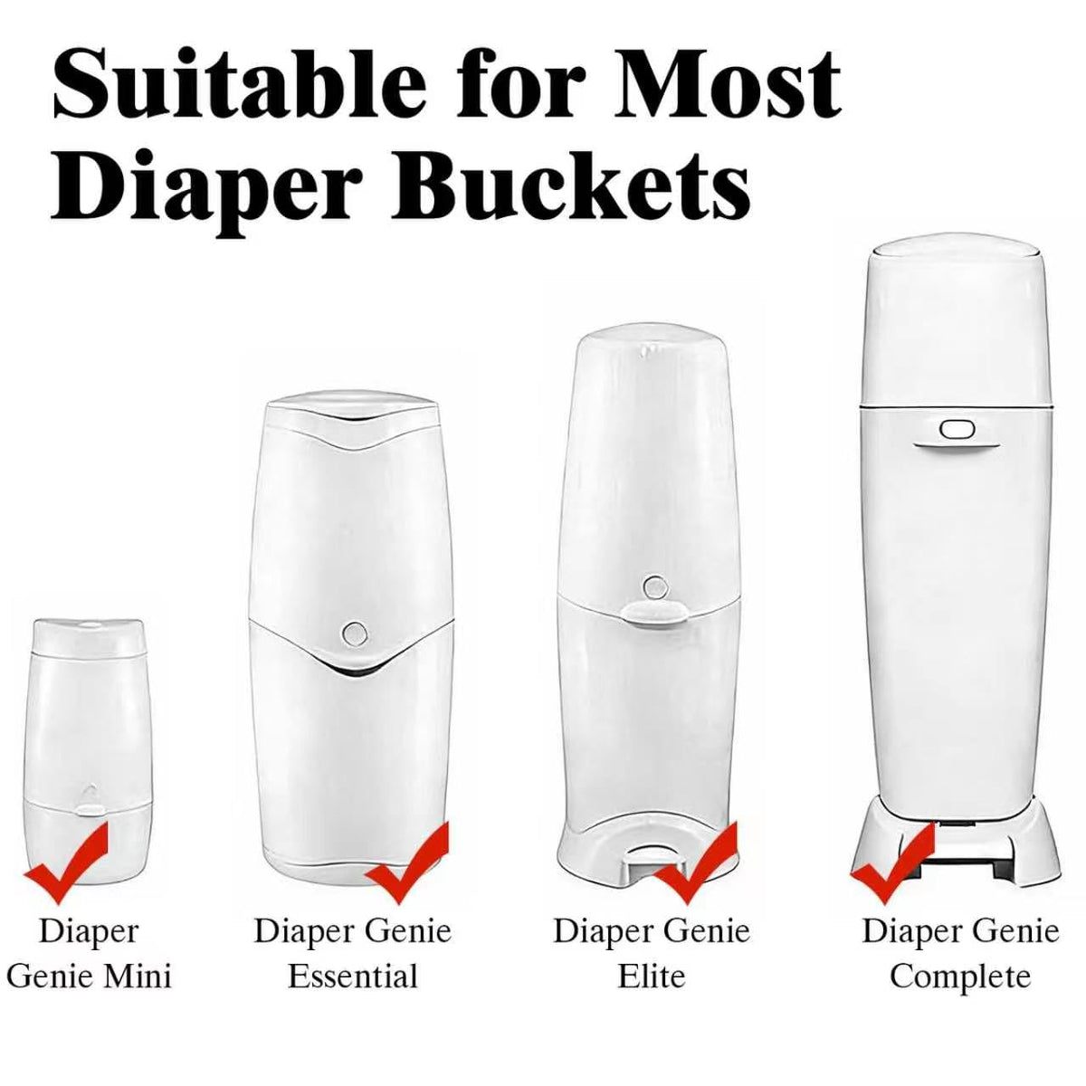Diaper Pail Refill Bag, Suitable for Genie and Munchkin Diaper Buckets, with Odor Absorption Function, Each Roll Contains 1120 Count