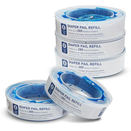 Diaper Pail Refill Bag, Suitable for Genie and Munchkin Diaper Buckets, with Odor Absorption Function, Each Roll Contains 1120 Count