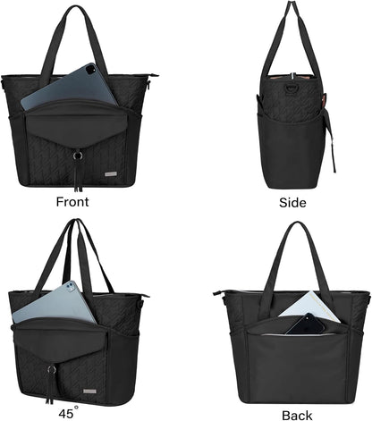 Tote Bag for Women with Water Bottle Pocket Fit for Stanley Cup, Carry On Tote for Work, Nurse, College, Travel