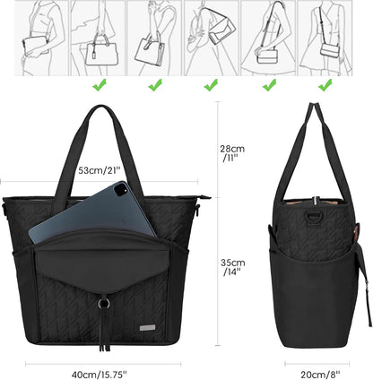 Tote Bag for Women with Water Bottle Pocket Fit for Stanley Cup, Carry On Tote for Work, Nurse, College, Travel