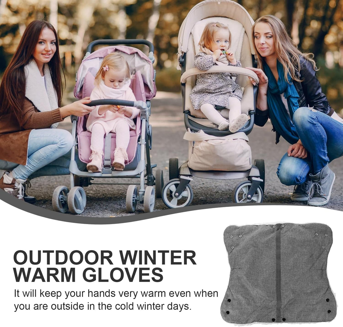 Ster Gloves Warm Oxford Hand for Winter Easy Attach Ster Handmuffs for Parents Great for Outdoor Use