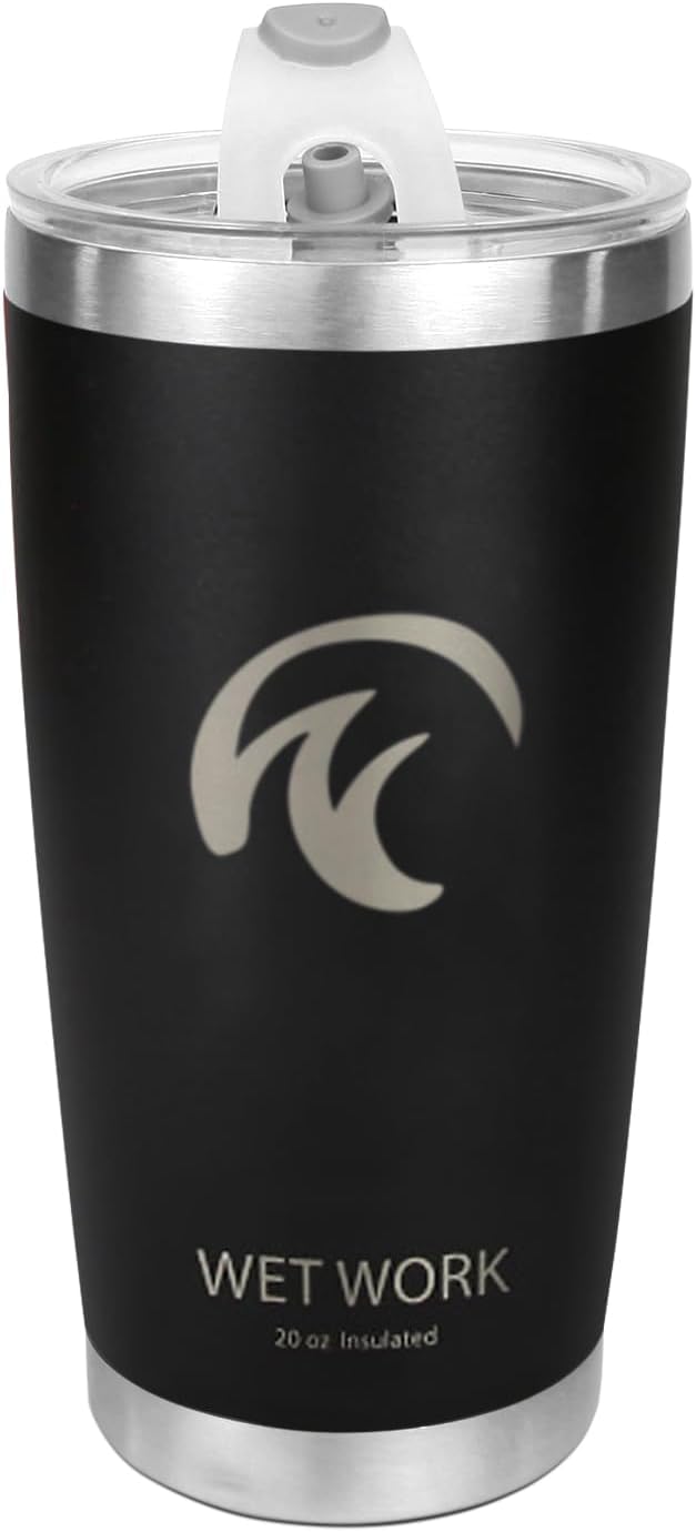 Double Wall Tumbler 20 oz Made from Durable Stainless Steel for Hot and Cold Drinks - Insulated Travel Mug for Coffee Tea Wine with Leak Proof Lid for Travel Hiking Camping Gifts - Graphite