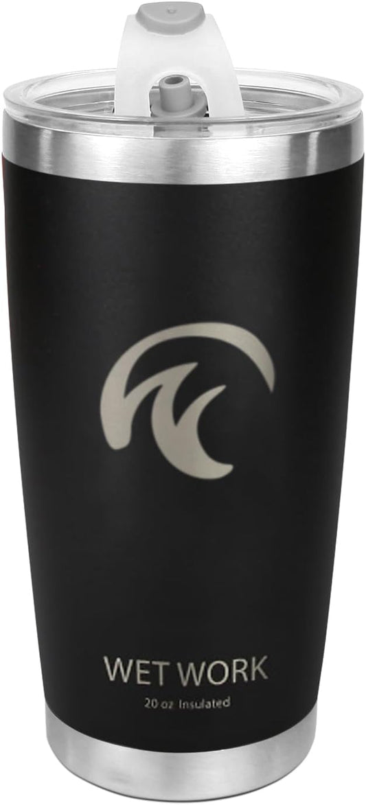 Double Wall Tumbler 20 oz Made from Durable Stainless Steel for Hot and Cold Drinks - Insulated Travel Mug for Coffee Tea Wine with Leak Proof Lid for Travel Hiking Camping Gifts - Graphite