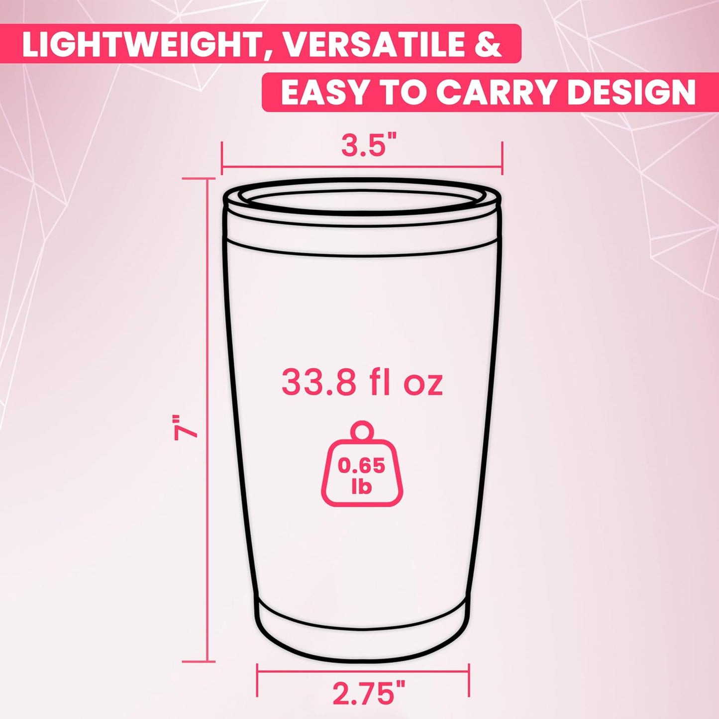 Double Wall Tumbler 20 oz Made from Durable Stainless Steel for Hot and Cold Drinks - Insulated Travel Mug for Coffee Tea Wine with Leak Proof Lid for Travel Hiking Camping Gifts - Graphite