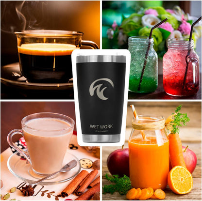 Double Wall Tumbler 20 oz Made from Durable Stainless Steel for Hot and Cold Drinks - Insulated Travel Mug for Coffee Tea Wine with Leak Proof Lid for Travel Hiking Camping Gifts - Graphite