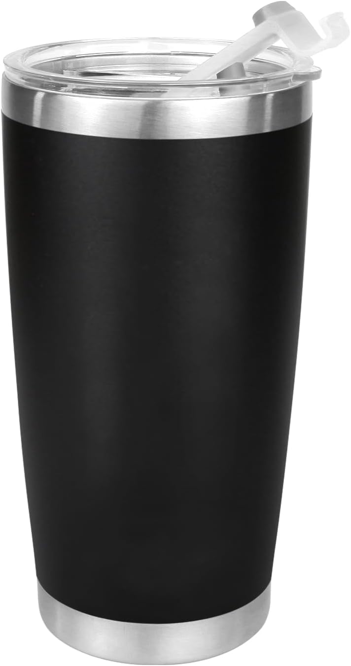 Double Wall Tumbler 20 oz Made from Durable Stainless Steel for Hot and Cold Drinks - Insulated Travel Mug for Coffee Tea Wine with Leak Proof Lid for Travel Hiking Camping Gifts - Graphite