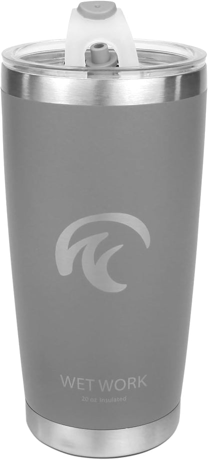 Double Wall Tumbler 20 oz Made from Durable Stainless Steel for Hot and Cold Drinks - Insulated Travel Mug for Coffee Tea Wine with Leak Proof Lid for Travel Hiking Camping Gifts - Graphite