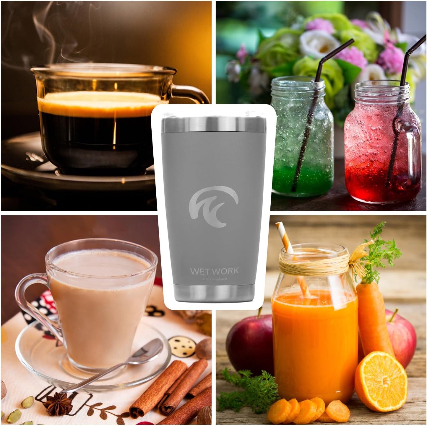 Double Wall Tumbler 20 oz Made from Durable Stainless Steel for Hot and Cold Drinks - Insulated Travel Mug for Coffee Tea Wine with Leak Proof Lid for Travel Hiking Camping Gifts - Graphite