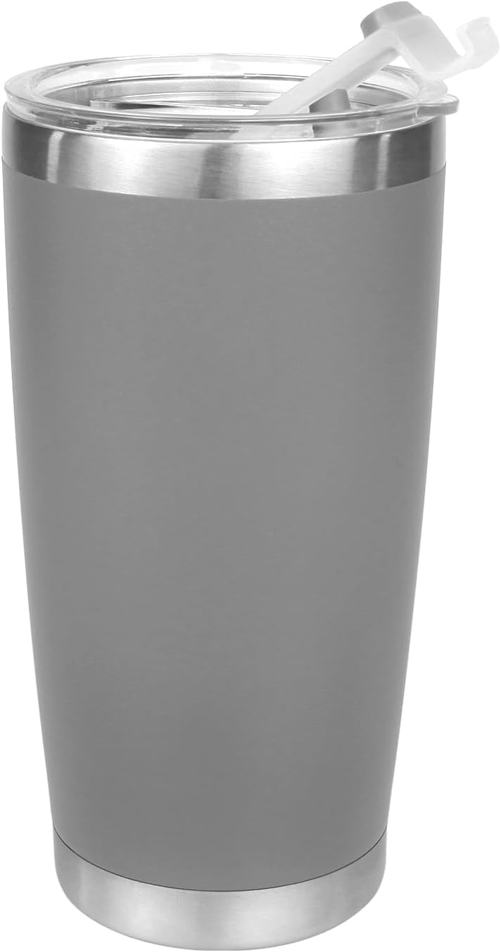 Double Wall Tumbler 20 oz Made from Durable Stainless Steel for Hot and Cold Drinks - Insulated Travel Mug for Coffee Tea Wine with Leak Proof Lid for Travel Hiking Camping Gifts - Graphite