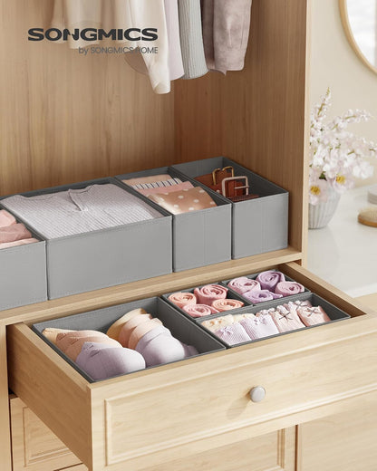 SONGMICS Drawer Organizers, Set of 12, Foldable Fabric Storage Boxes