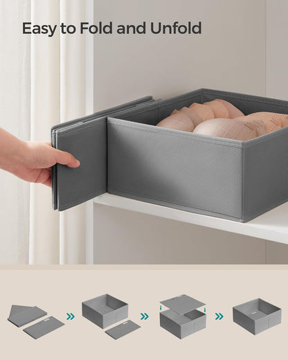 SONGMICS Drawer Organizers, Set of 12, Foldable Fabric Storage Boxes