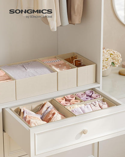 SONGMICS Drawer Organizers, Set of 12, Foldable Fabric Storage Boxes
