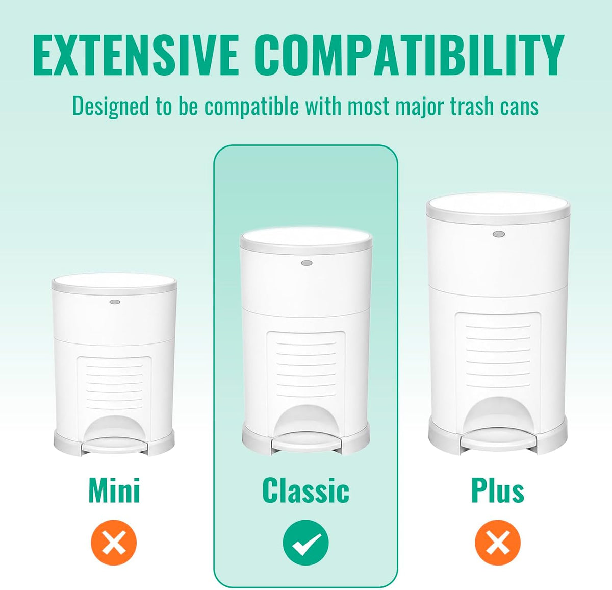Compatible with Diaper Dekor CLASSIC Diaper Pail Refills | 2 Pack Continuous Long-Roll Liners | Lemon Scented Odor-Control Incontinence Disposal Bags | Leak-Resistant Durable Design