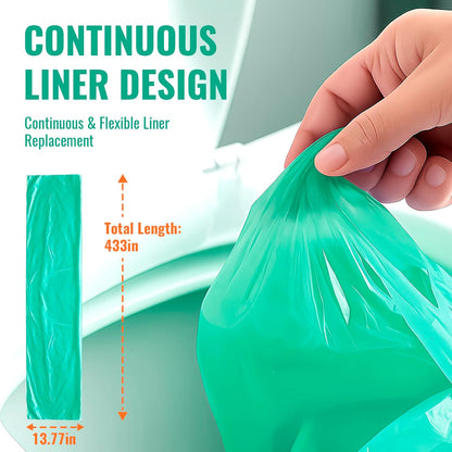 Compatible with Diaper Dekor CLASSIC Diaper Pail Refills | 2 Pack Continuous Long-Roll Liners | Lemon Scented Odor-Control Incontinence Disposal Bags | Leak-Resistant Durable Design