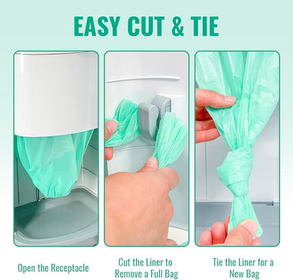Compatible with Diaper Dekor CLASSIC Diaper Pail Refills | 2 Pack Continuous Long-Roll Liners | Lemon Scented Odor-Control Incontinence Disposal Bags | Leak-Resistant Durable Design