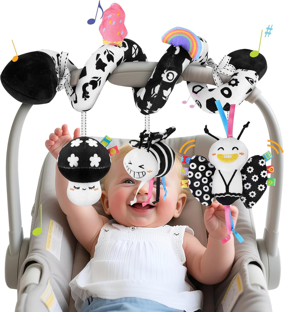 Spiral Car Seat Hanging Toys for Infants, 0-6 Months
