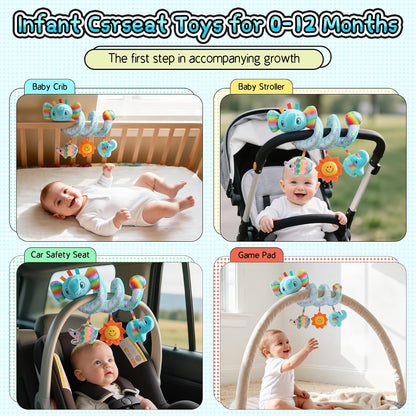 Spiral Car Seat Hanging Toys for Infants, 0-6 Months