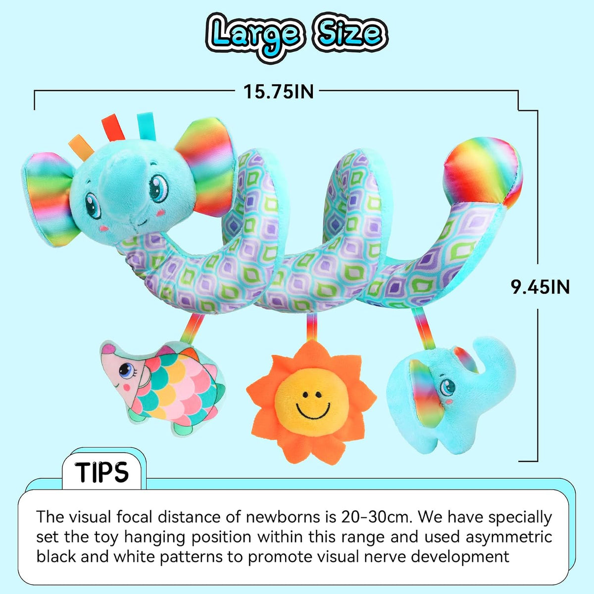 Spiral Car Seat Hanging Toys for Infants, 0-6 Months
