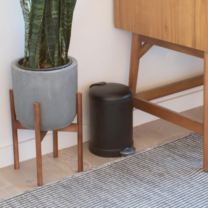 Glad Small Trash Can, 1.2 Gallon | Round Stainless Steel Garbage Bin with Soft Close Lid & Step Foot Pedal | Metal Waste Basket with Removable Inner Bucket, Stainless, 8 x 9.5 x 12 inches