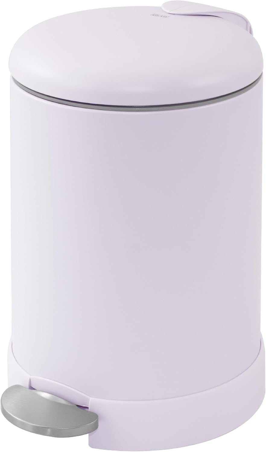 Glad Small Trash Can, 1.2 Gallon | Round Stainless Steel Garbage Bin with Soft Close Lid & Step Foot Pedal | Metal Waste Basket with Removable Inner Bucket, Stainless, 8 x 9.5 x 12 inches